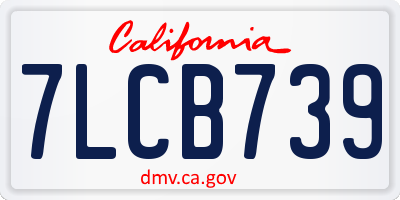 CA license plate 7LCB739