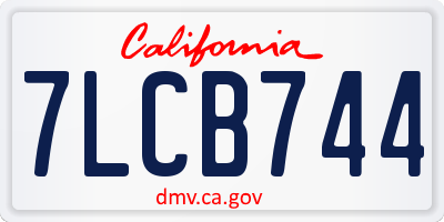CA license plate 7LCB744