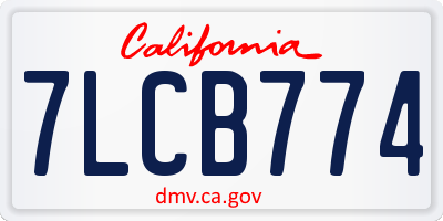 CA license plate 7LCB774