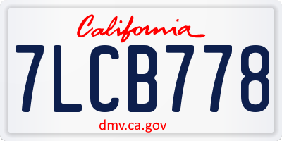CA license plate 7LCB778