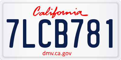 CA license plate 7LCB781