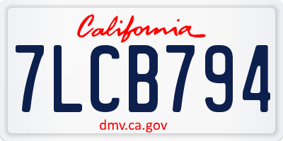 CA license plate 7LCB794