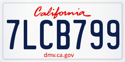 CA license plate 7LCB799