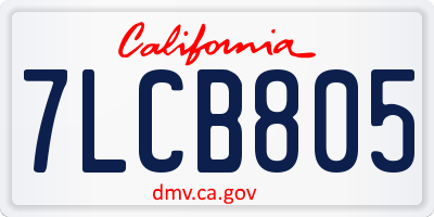CA license plate 7LCB805