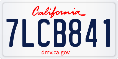 CA license plate 7LCB841