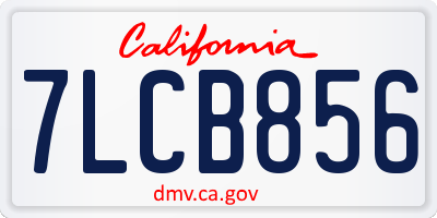 CA license plate 7LCB856