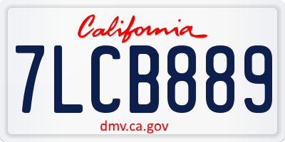 CA license plate 7LCB889