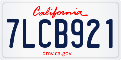 CA license plate 7LCB921