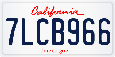 CA license plate 7LCB966