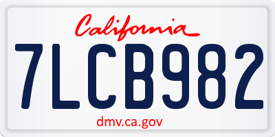 CA license plate 7LCB982