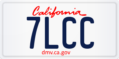 CA license plate 7LCC