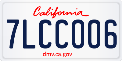 CA license plate 7LCC006