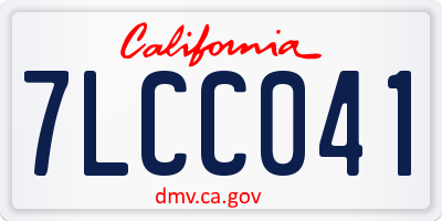 CA license plate 7LCC041