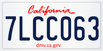 CA license plate 7LCC063
