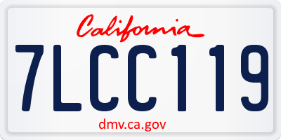 CA license plate 7LCC119