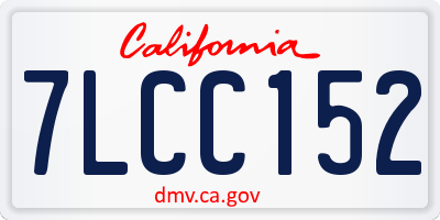 CA license plate 7LCC152