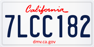 CA license plate 7LCC182