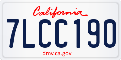 CA license plate 7LCC190