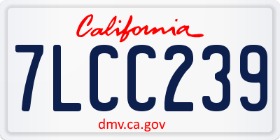 CA license plate 7LCC239
