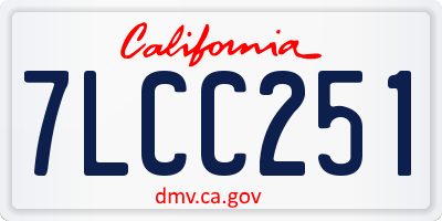 CA license plate 7LCC251