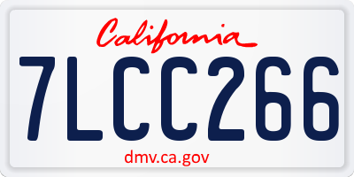 CA license plate 7LCC266