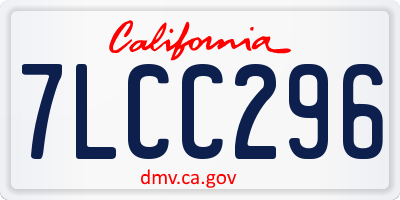CA license plate 7LCC296