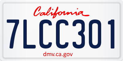 CA license plate 7LCC301