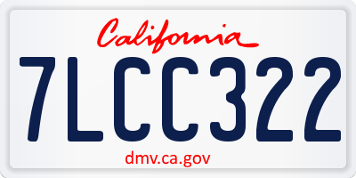 CA license plate 7LCC322
