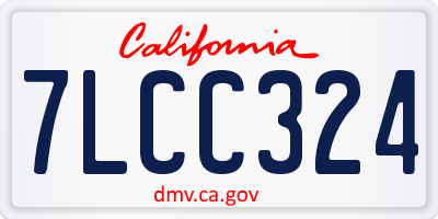 CA license plate 7LCC324