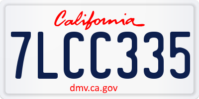 CA license plate 7LCC335