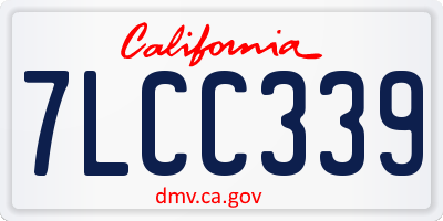 CA license plate 7LCC339