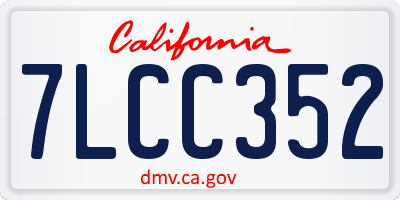 CA license plate 7LCC352