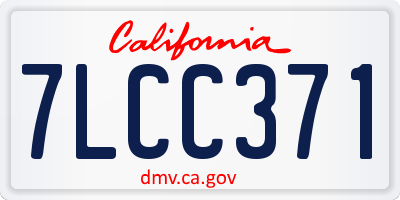 CA license plate 7LCC371