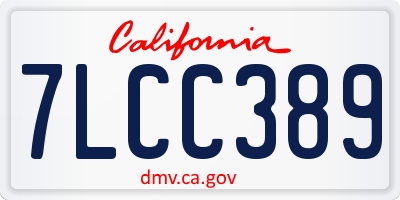 CA license plate 7LCC389