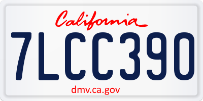 CA license plate 7LCC390