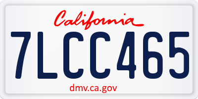 CA license plate 7LCC465