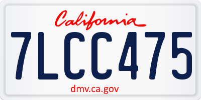 CA license plate 7LCC475
