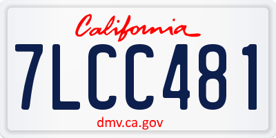 CA license plate 7LCC481