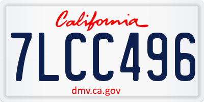 CA license plate 7LCC496