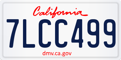 CA license plate 7LCC499