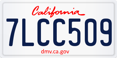 CA license plate 7LCC509