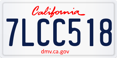 CA license plate 7LCC518