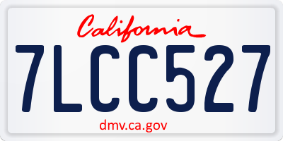 CA license plate 7LCC527