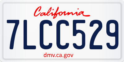 CA license plate 7LCC529