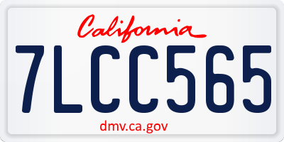 CA license plate 7LCC565