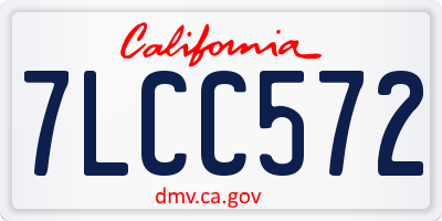 CA license plate 7LCC572