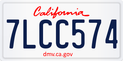 CA license plate 7LCC574