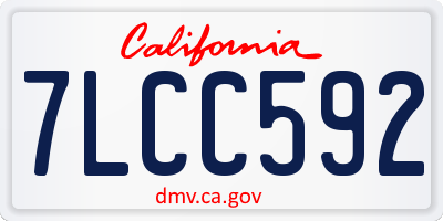 CA license plate 7LCC592