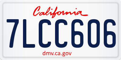 CA license plate 7LCC606