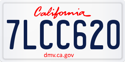 CA license plate 7LCC620